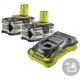 RYOBI Set nabíječky a akumulátorů 2x 5,0Ah RC18150-250, 18V