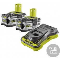 RYOBI Set nabíječky a akumulátorů 2x 5,0Ah RC18150-250, 18V