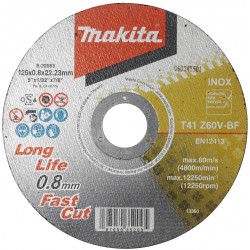 MAKITA E-22953-12 kotouč řezný nerez 125x0.8x22.23mm, 12ks,oldE-22953 E-10877-12